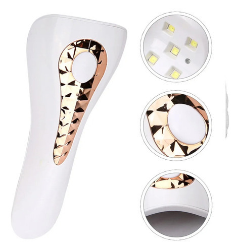 Mini lámpara de uñas inalámbrica, LED, UV, de secado rápido, de cabina portátil, color blanco, 110 V/220 V