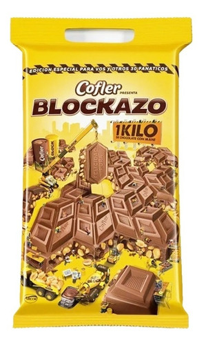 Imagen 1 de 5 de Chocolate Blockazo Cofler 1kilo - Barata La Golosineria