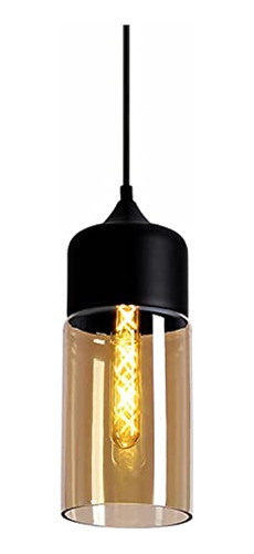 Lámparas De Techo Moderna Cilíndrica Ámbar Cristal