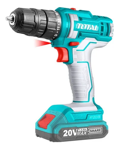 Taladro 3/8 10mm 20v Super Con 2 Bat 1,5amp, Cargador Total Frecuencia 220-240v 50/60hz Color Turquesa  TDLI20028 UFA.