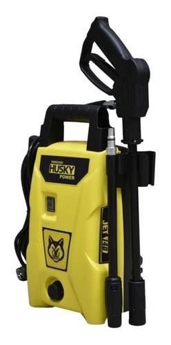 Imagen 3 de 3 de Hidrolavadora eléctrica Husky Power JET140 amarilla de 1400W con 105bar de presión máxima 110V