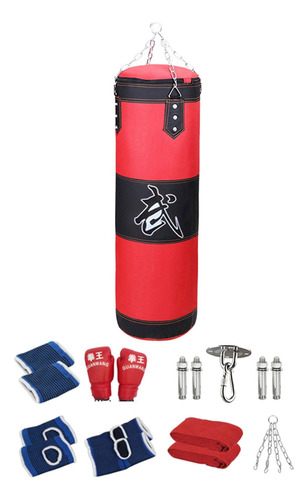 Saco De Boxe Pu Saco De Boxe Saco Pesado Vermelho 100cm