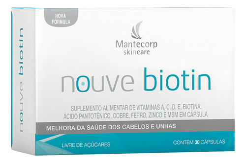 Mantecorp Nouve Biotin 30 Cápsulas Sem Sabor Sem Sabor