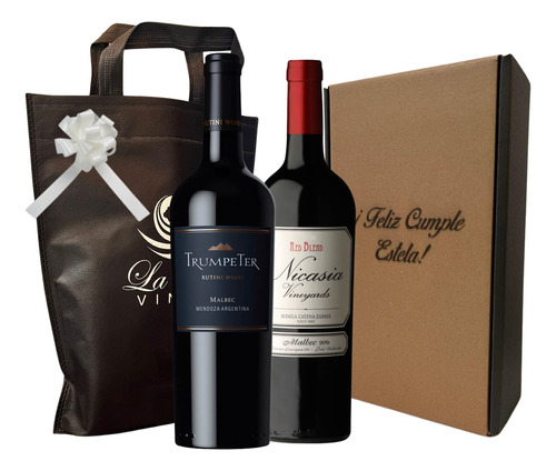 Vino Trumpeter Malbec + Nicasia Regalo Estuche Personalizado