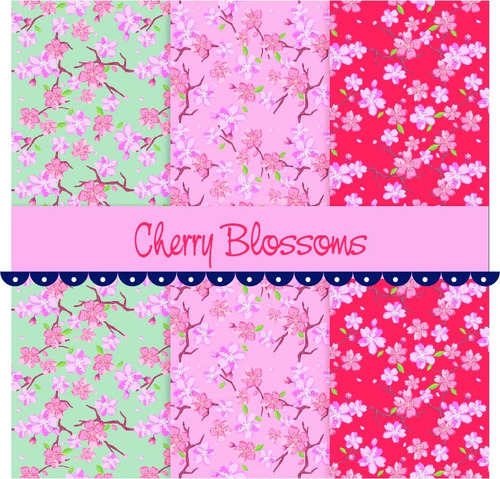 Pack Fondos Vectorizados Cherry Blossoms Flores Cerezo .ai