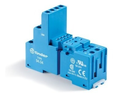 Imagen 1 de 3 de Zocalo Rele Auxiliar Finder 94.04 10a-250v C/traba Plastica