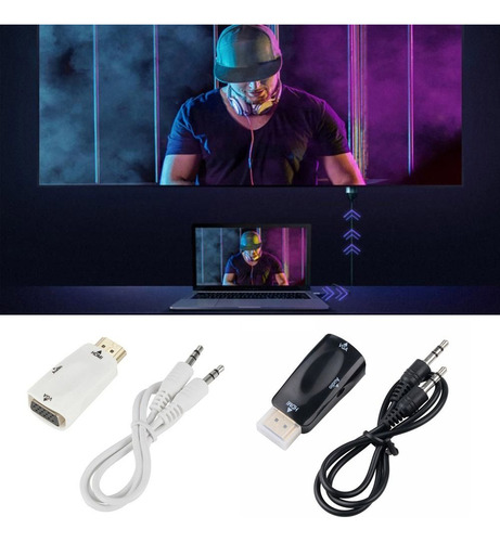 Adaptador Hdmi A Vga Entrada Hdmi Macho Adaptador Hdmi A Aud