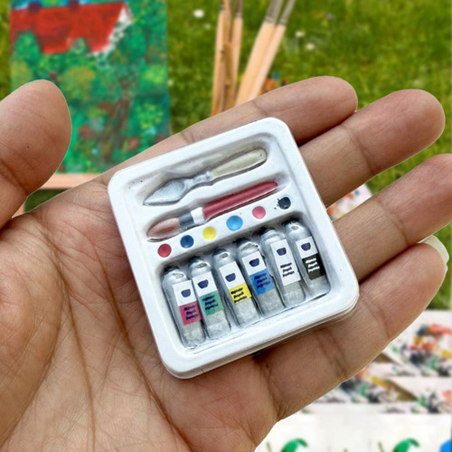 Ornamento De Caja De Pintura En Miniatura 1/12 Fingente Play