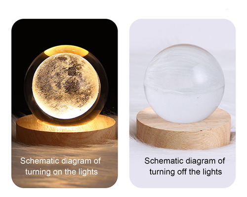 Luz De Noche De Bola Cristal De 3d Nebulosa Para Dormitorio