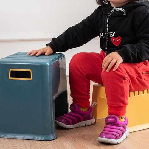 Imagen 6 de 9 de Piso Alzador Niños Multiuso Doble Escalón Azul Hasta 100kg