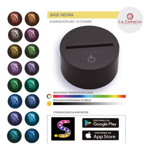 Luna Sailor Moon Lámpara Base Negra Con App Synkitt