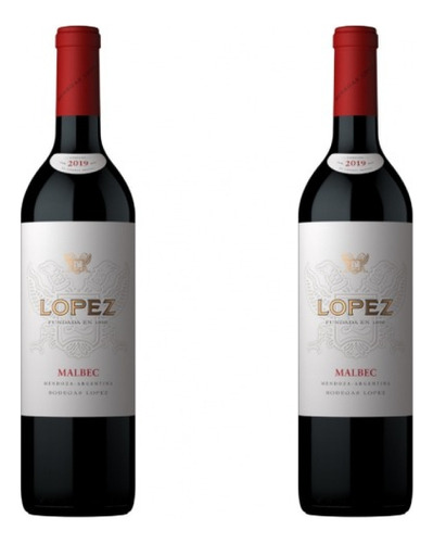 Vino López Malbec 0 750 ml en estuche de cartón