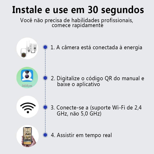 Imagem 6 de 7 de Cámara 360 Wifi De Segurança Hd 1080p Com Alarme