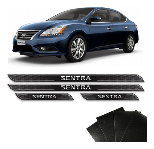 Kit Soleira Diamante Sentra 2016/2019 Com Protetor De Porta