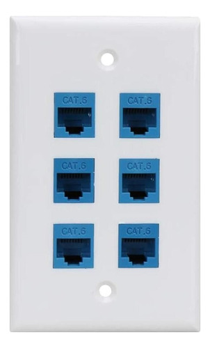 Placa De Pared Ethernet Cat 6 De 6 Puertos Placa De Pared