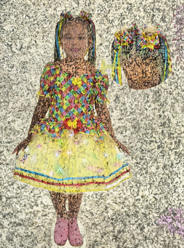Vestido Festa Junina Xadrez Tule Amarelo Com Led + 2 Laço