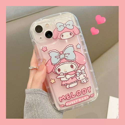 Funda De Tpu Kuromi Hello Kitty Para iPhone 15 14 13 12 11