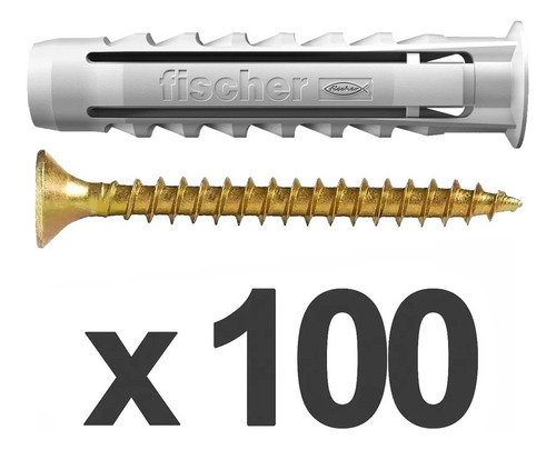 Tarugo Fischer Sx8 + Tornillos 5x45 X 100 Unidades