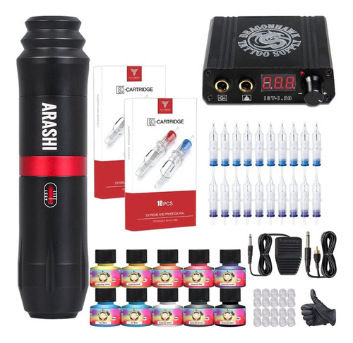 Kit De Tatuaje Pen Dragonhawk Arashi Profesional +accesorios