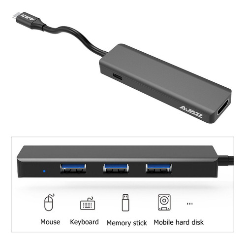 Imagem 4 de 11 de Docking Station Para Laptop Usb 3.0 Hdmi Pd At101hp Preto