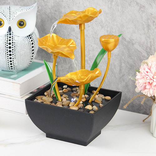 Fuente De Agua De Mesa Iluminada Con Agua Corriente Para