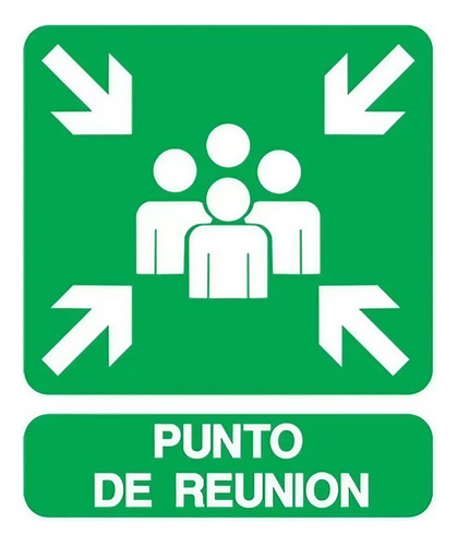 Cartel Punto De Reunión 22x26 Cm Señalización Industrial