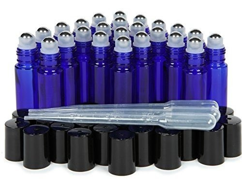 Vivaplex, 24 Botellas Enrollables De Vidrio Azul Cobalto De