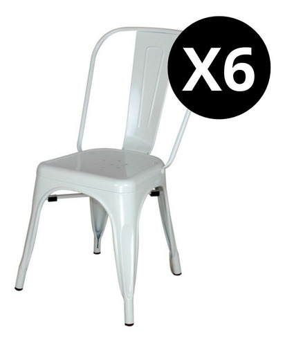 Imagen 1 de 4 de Silla Tolix Reforzada Metalica X6 Vintage Interior Exterior
