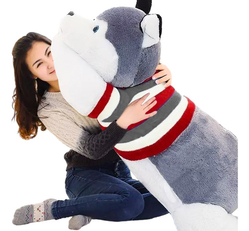 Perro Husky Peluche 1.70 M Gigante Grande Jumbo Lobo+ Suéter