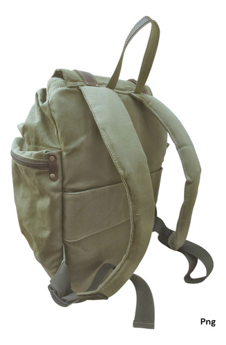 Mochila El Eternauta S R San Roman Fontana 25 L Lona Verde Musgo Liso