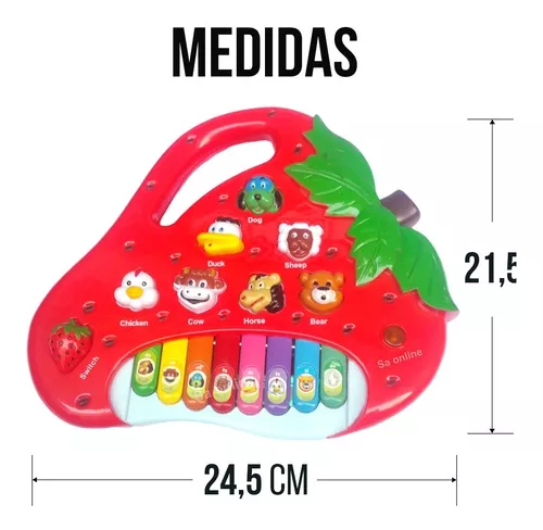 Teclado Infantil Musical Fazendinha Som Animais P/ Crianças