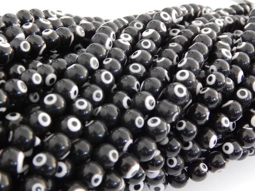 Hermoso Ojo Turco Cristal Negro 8mm Bisuteria 10pzs+envio