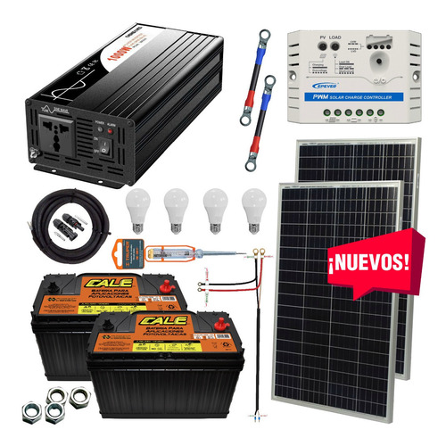 Kit Solar 1100 Watts Cale Inversor 1000w Onda Pura, Pwm Sd