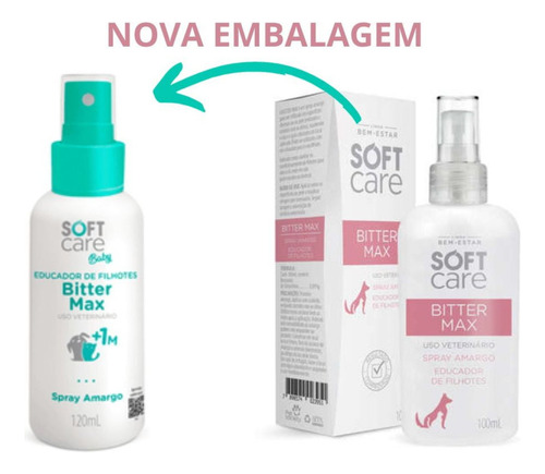 Spray Educador Amargo Bitter Max Soft Care Cães Gatos 120ml