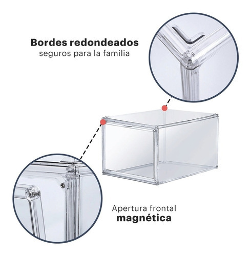Caja De Zapatos Tenis Apilable Premium Transparente Imantada
