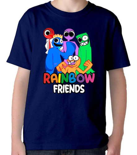 Remera Camiseta Algodón Rainbow Friends En 3 Hermosos Diseño