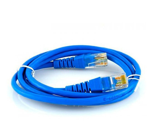 Cable De Red Certificado Patch Cord Cat 5e Qpcom Azul 60 Cm
