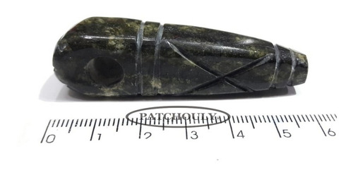 Imagen 3 de 5 de Pipa De Piedra Obsidiana Hecha Mano Chica Personal Sarcófago