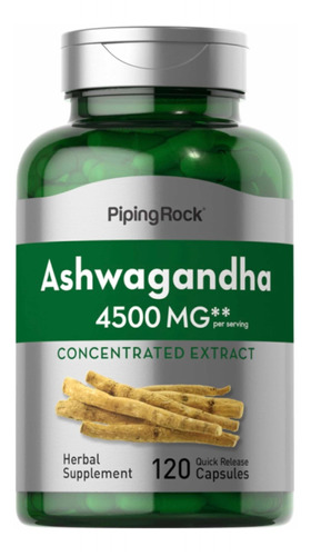 Ashwagandha 4500 Mg Extract  X 120 Capsulas - Piping Rock