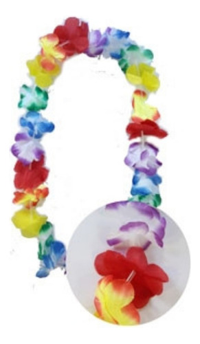 Collar De Flores Multicolor X 12 U