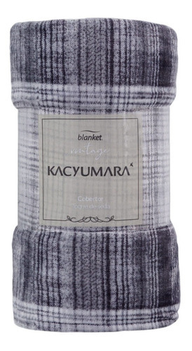 Cobertor King Kacyumara Toque De Seda Vintage 300g/m² Tenon Cor Cinza Desenho Do Tecido Listrado