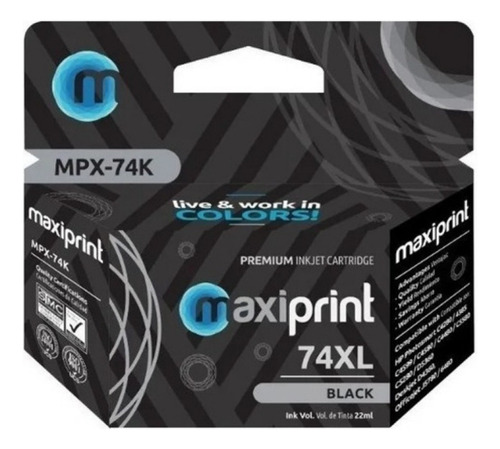 Cartucho Compatible Hp 74 Negro Con Garantía Hp 74