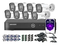 Comprar Kit De Seguridad Hikvision Dvr 16ch + 8 Camaras 2mp Color Vu