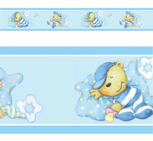 4 Faixa Decorativa Infantil Border Papel Parede Ursinho Bebê