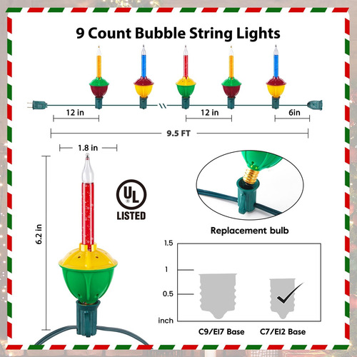 Luces De Cuerda De Burbujas De Navidad De Moonflor - Luces D