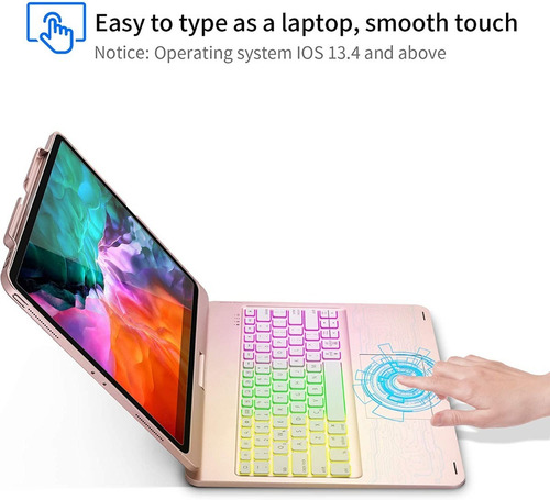 Estuche Case iPad 12.9 Con Teclado 2020/2018 Panel Táctil