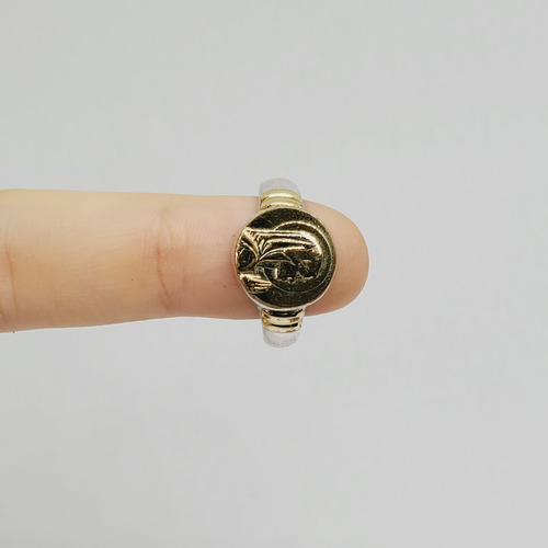 Imagen 4 de 7 de Anillo Plata Y Oro Virgen Niña