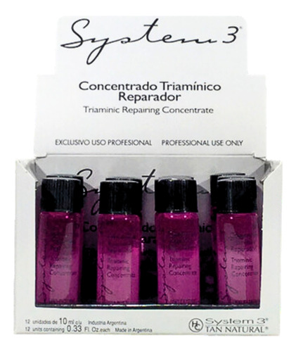 System 3 Ampollas Concentrado Triaminico Reparador 12un 10ml
