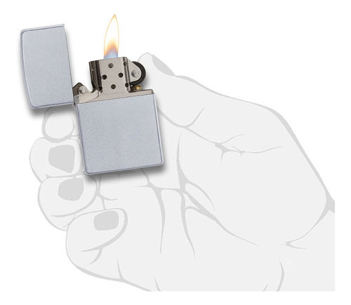 Imagen 5 de 10 de Zippo Lighter Encendedor Satin Chrome + 6 Piedras