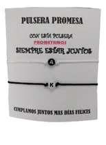 Comprar Pulseras Pareja Hilo Iniciales Acrílico Novios Pareja Amor
